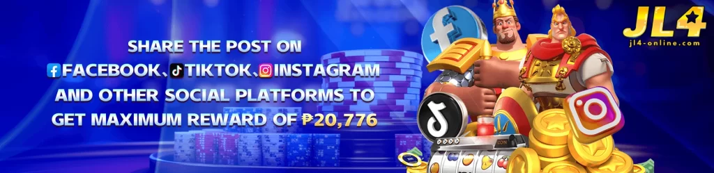 JL4 casino promotion banner showing limited time bonus rewards for new players